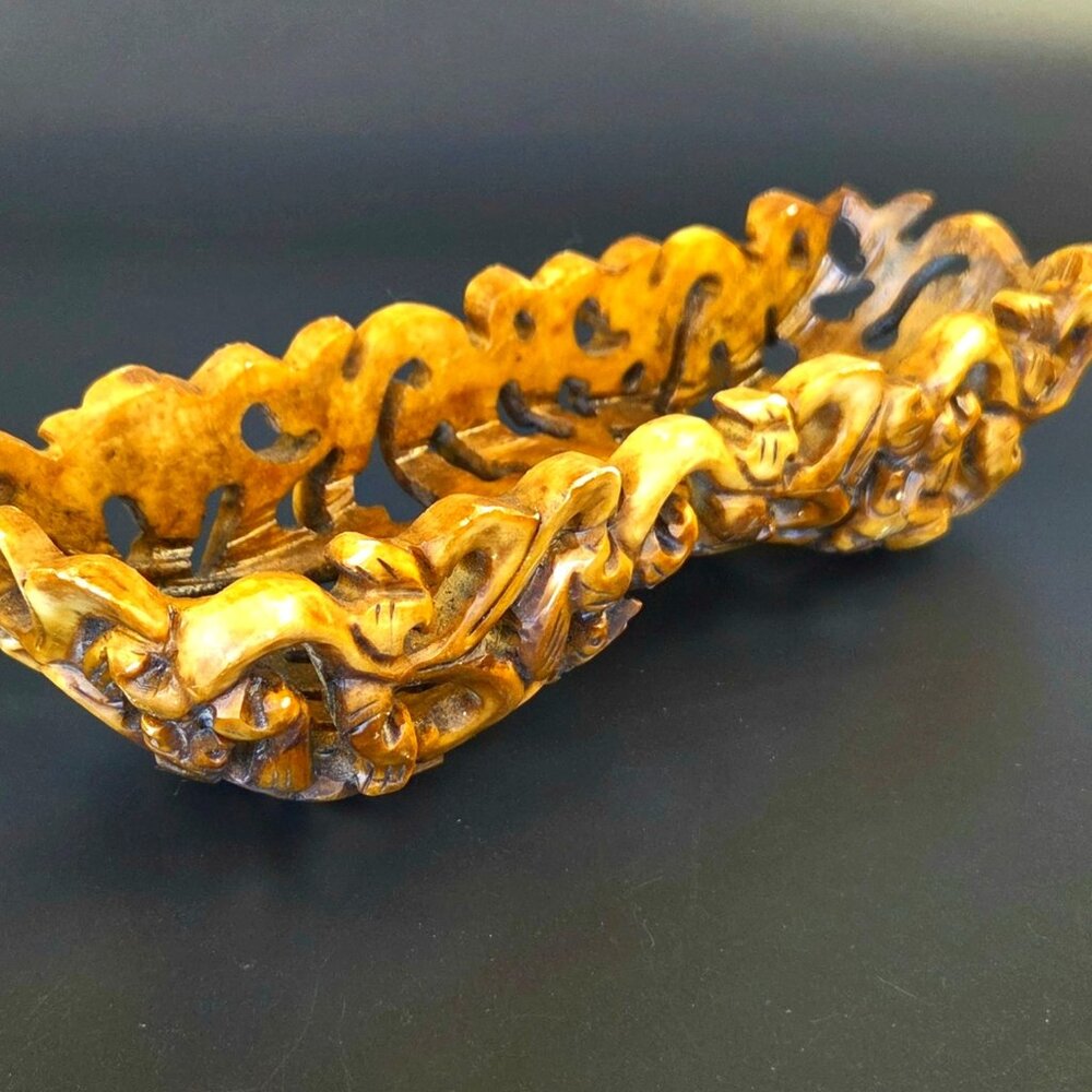 Vintage Catch-All / Trinket Dish – Made of Soapstone? – 11" Long